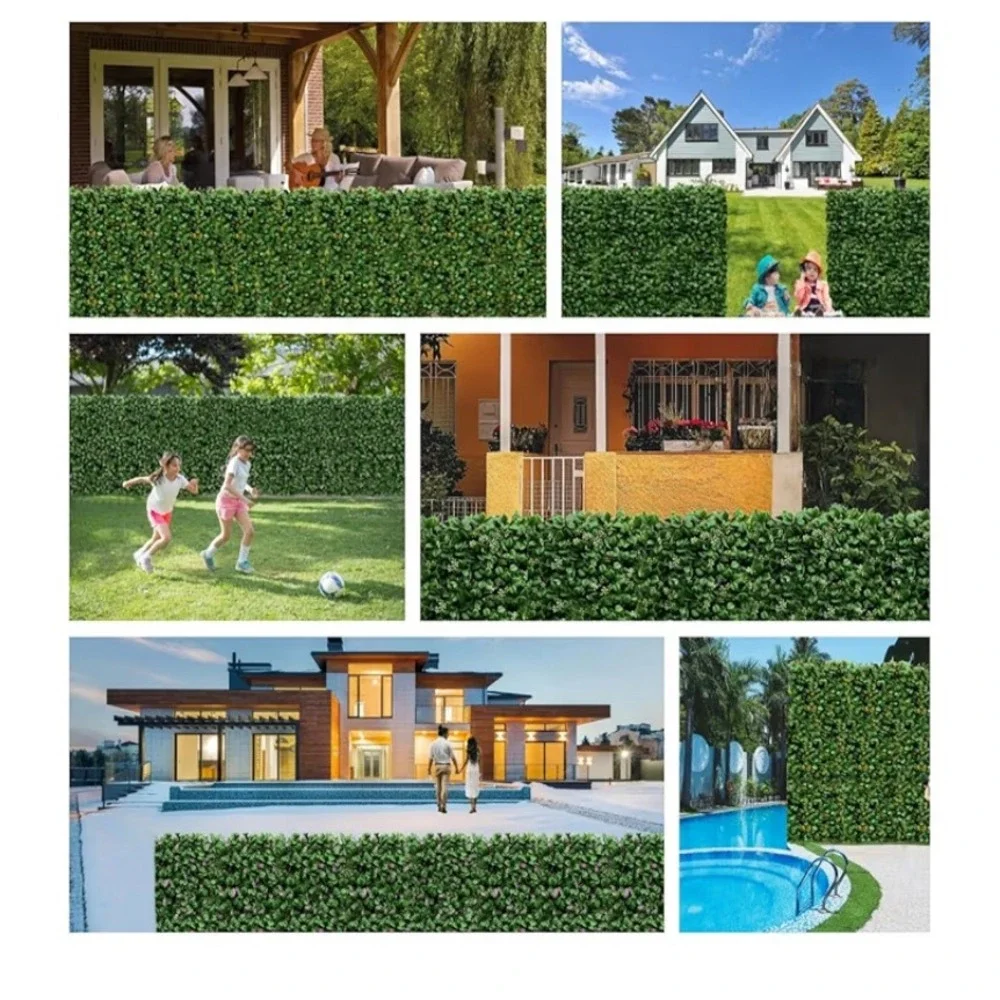 8PCS 10x10 Artificial Boxwood Hedge Greenery Panels‎ Backdrop Wall Decor-NWT